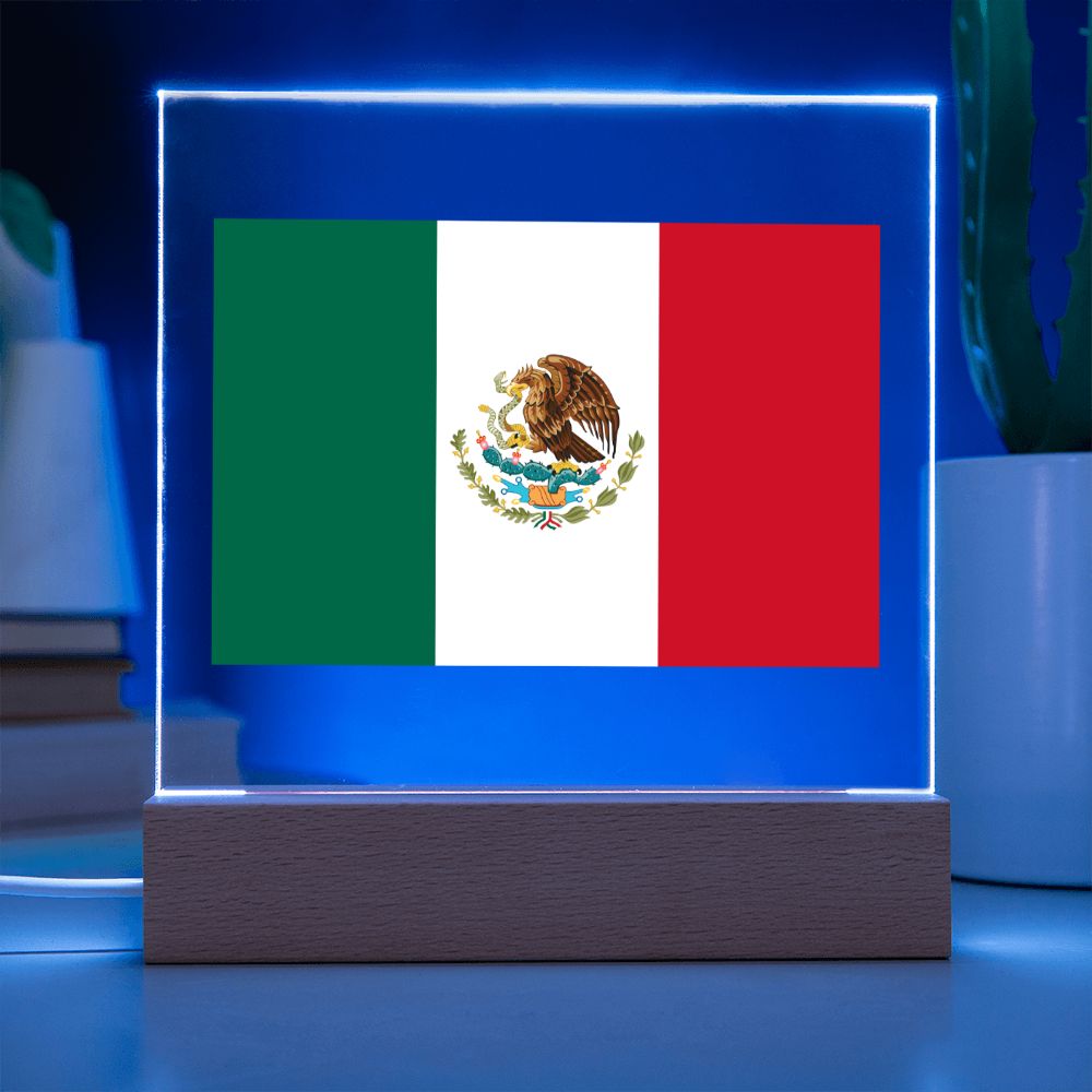 Mexican Flag - Square Acrylic Plaque