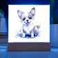 Corgi (Watercolor) 04 - Square Acrylic Plaque