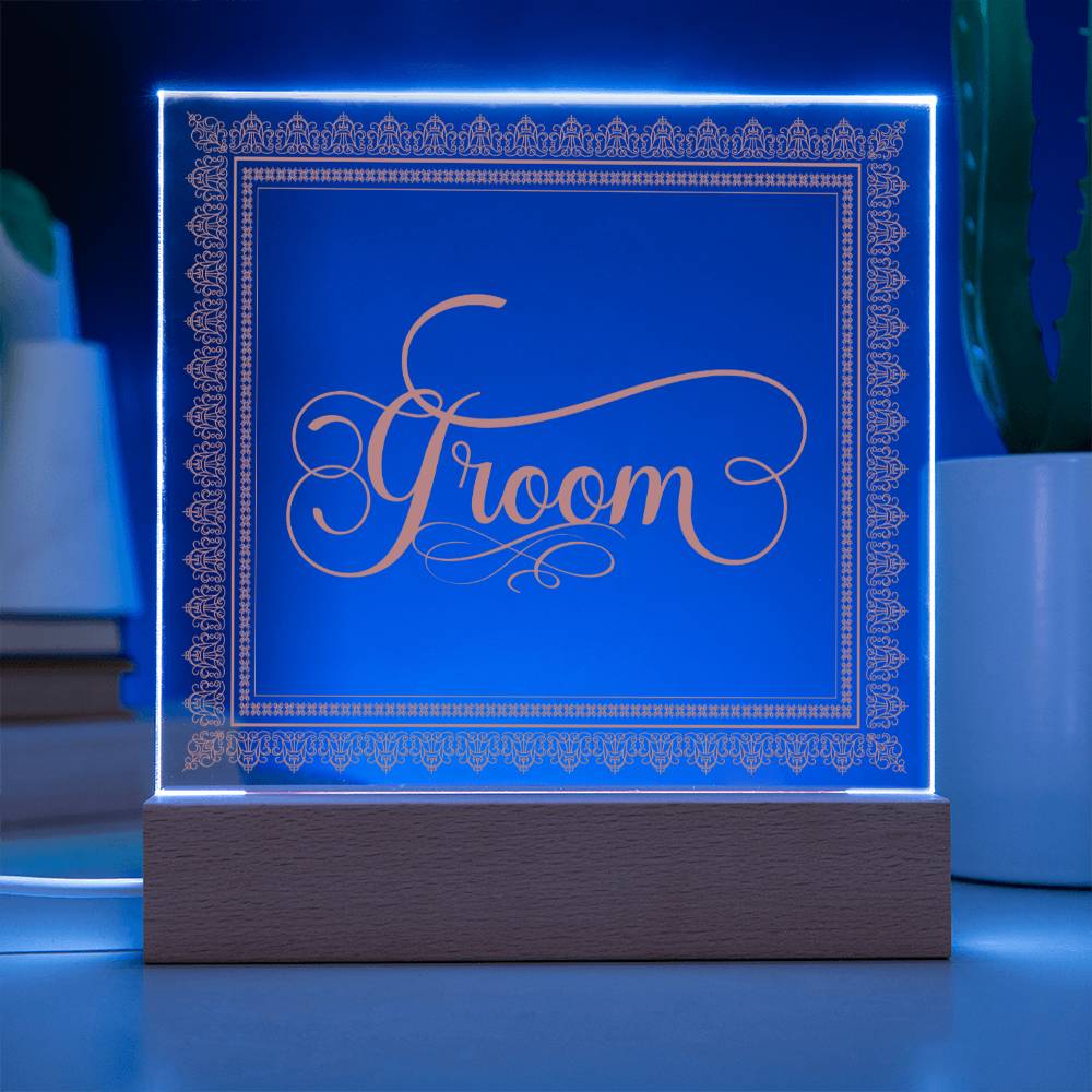 Groom (Rose) - Square Acrylic Plaque