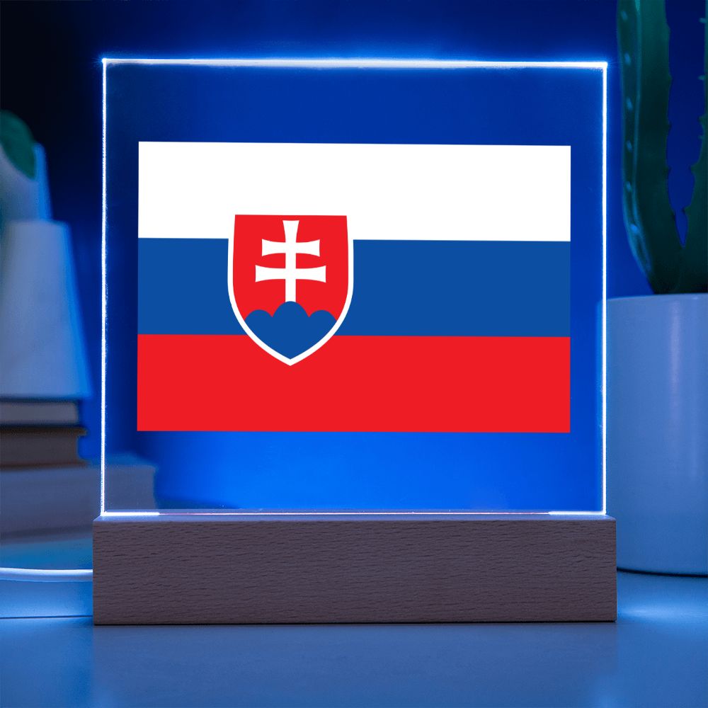 Slovak Flag - Square Acrylic Plaque