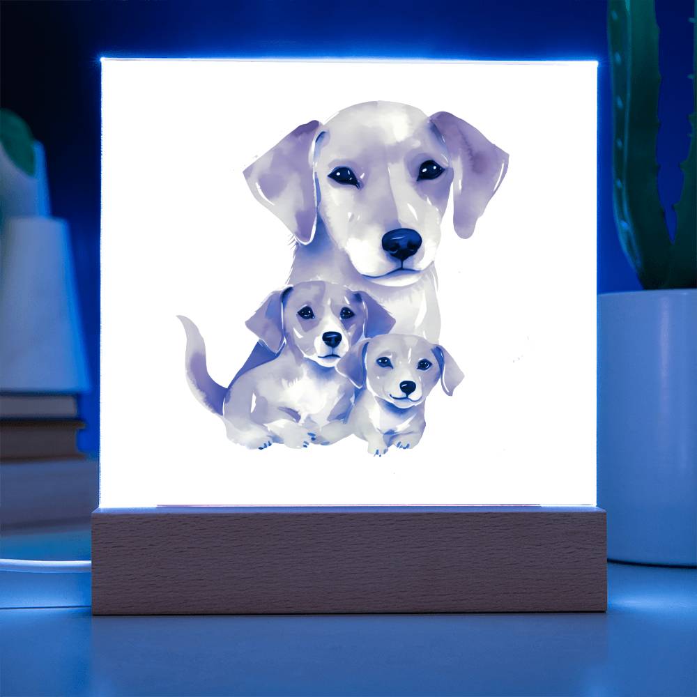 Dog Mom (Watercolor) 02 - Square Acrylic Plaque