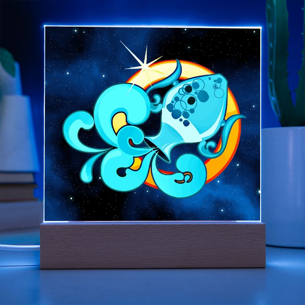 Zodiac Sign Aquarius - Square Acrylic Plaque