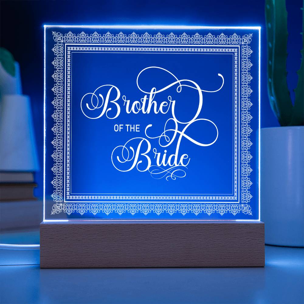 Brother of the Bride (White) - Square Acrylic Plaque