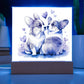 Cute Dogs In Love (Watercolor) 06 - Square Acrylic Plaque