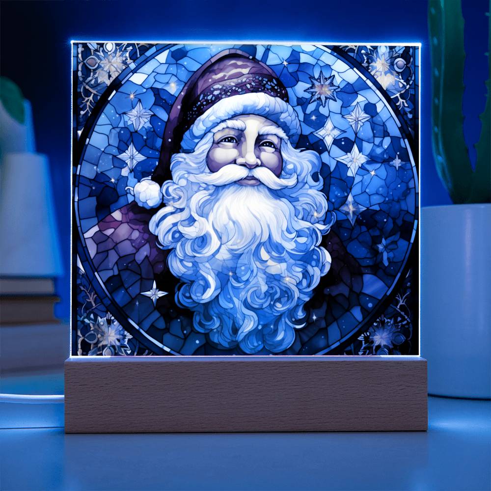 Christmas Stained Glass Design 007 - Square Acrylic Plaque
