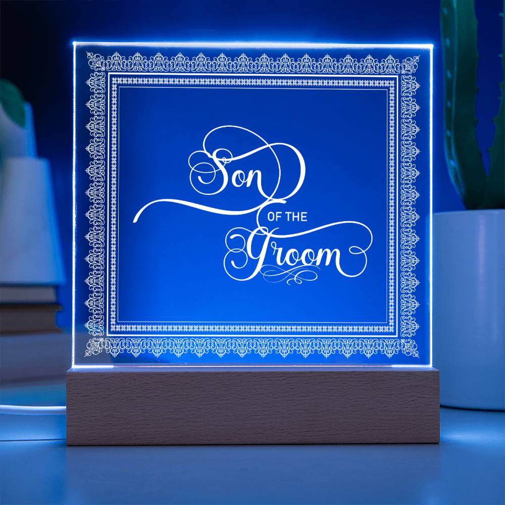 Son of the Groom (White) - Square Acrylic Plaque