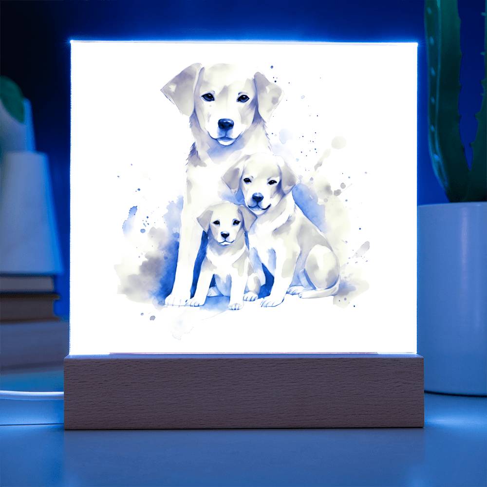 Dog Mom (Watercolor) 01 - Square Acrylic Plaque