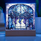 Christmas Stained Glass Design 015 - Square Acrylic Plaque