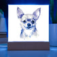 Chihuahua (Watercolor) 04 - Square Acrylic Plaque