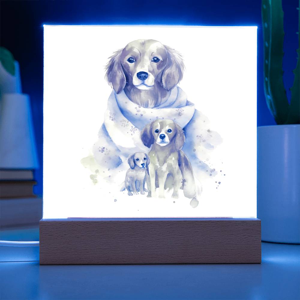 Dog Mom (Watercolor) 05 - Square Acrylic Plaque