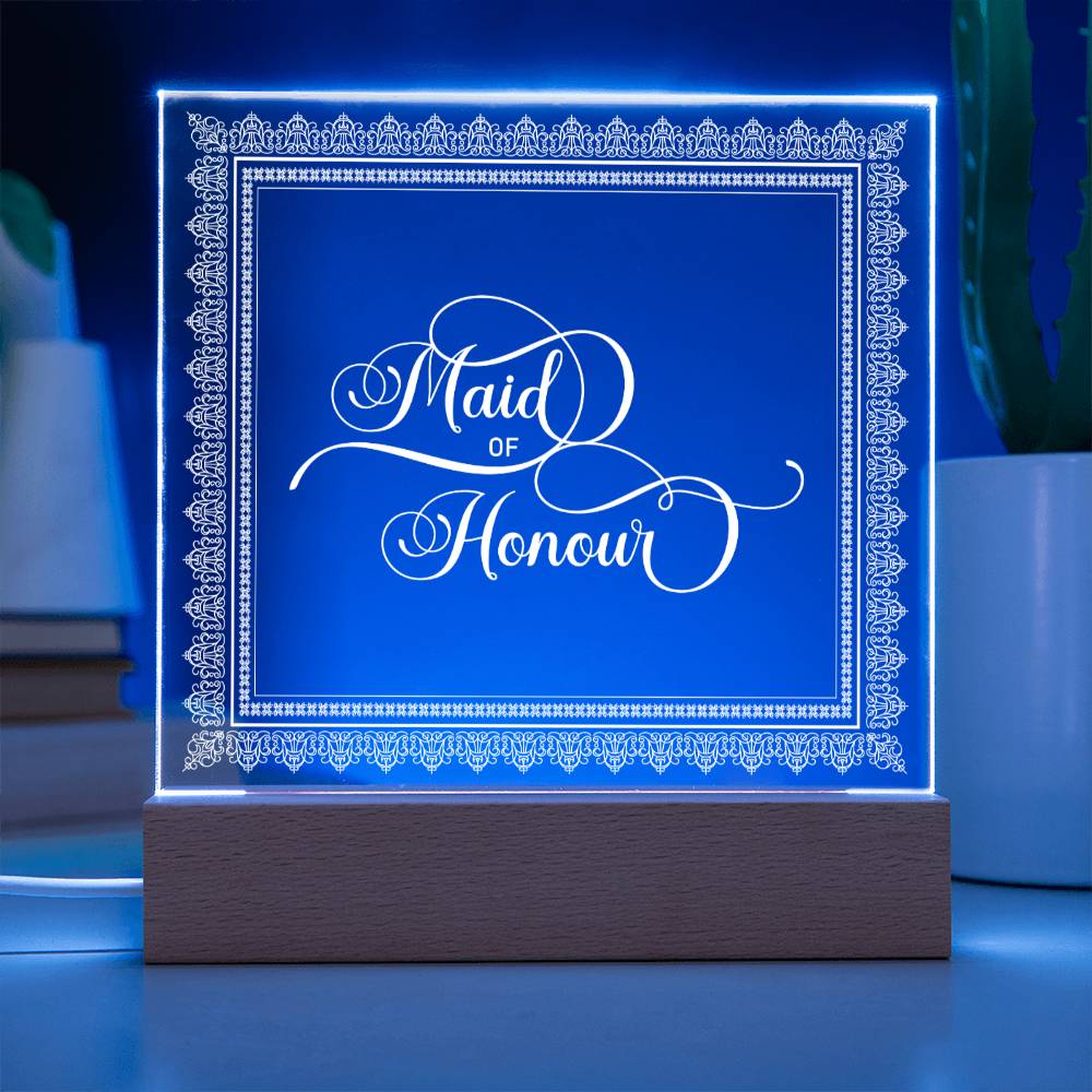 Maid of Honour (White) - Square Acrylic Plaque