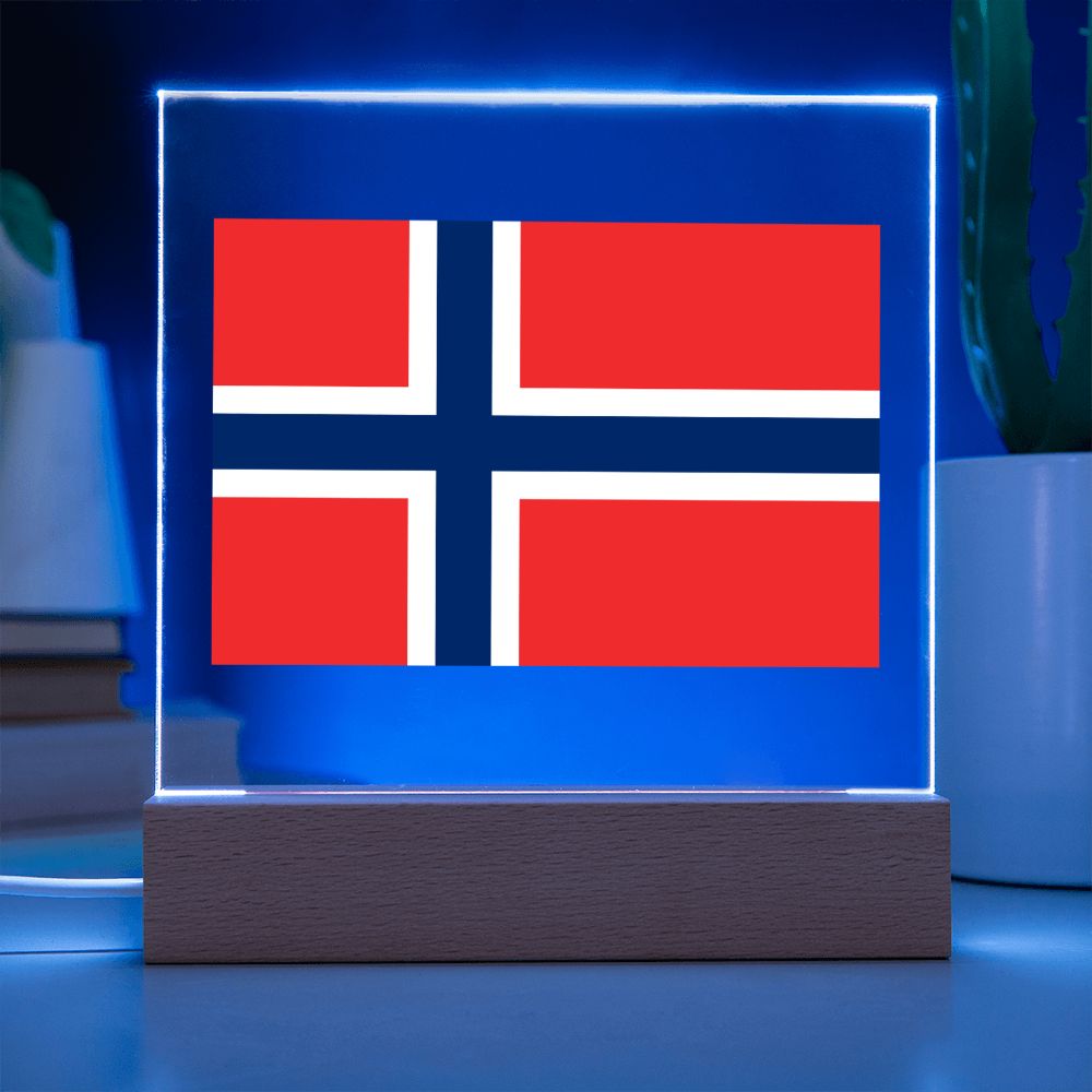 Norwegian Flag - Square Acrylic Plaque