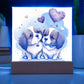 Cute Dogs In Love (Watercolor) 07 - Square Acrylic Plaque