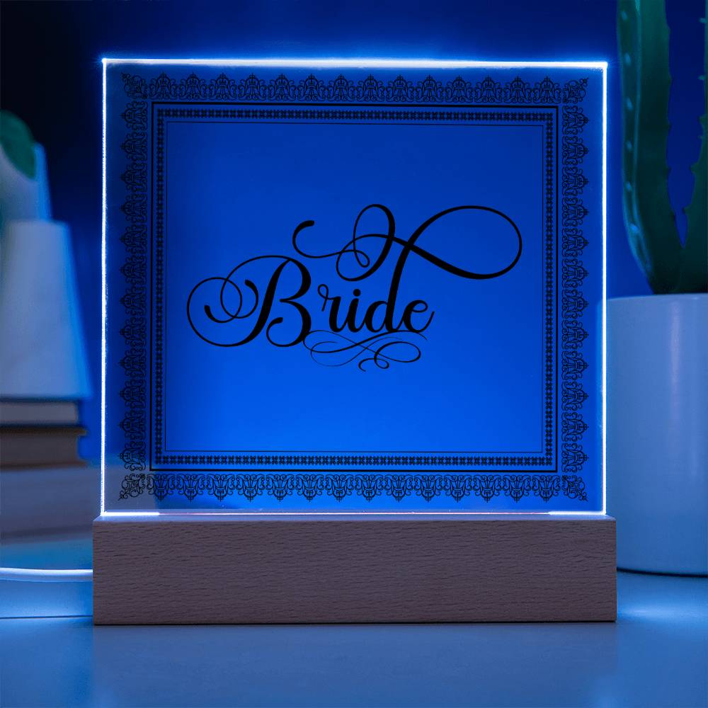 Bride (Black) - Square Acrylic Plaque