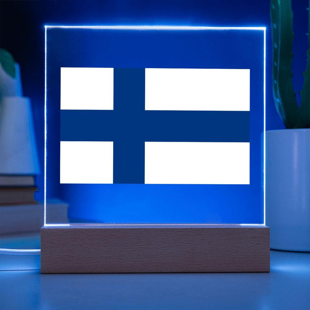 Finnish Flag - Square Acrylic Plaque