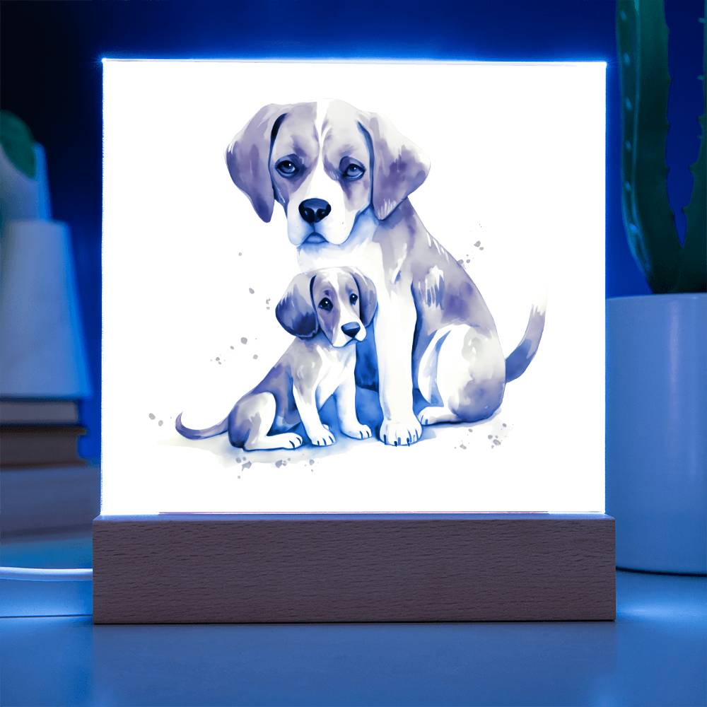 Dog Mom (Watercolor) 03 - Square Acrylic Plaque