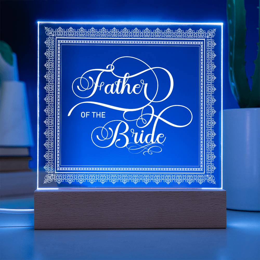 Father of the Bride (White) - Square Acrylic Plaque