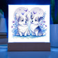 Cute Dogs In Love (Watercolor) 10 - Square Acrylic Plaque