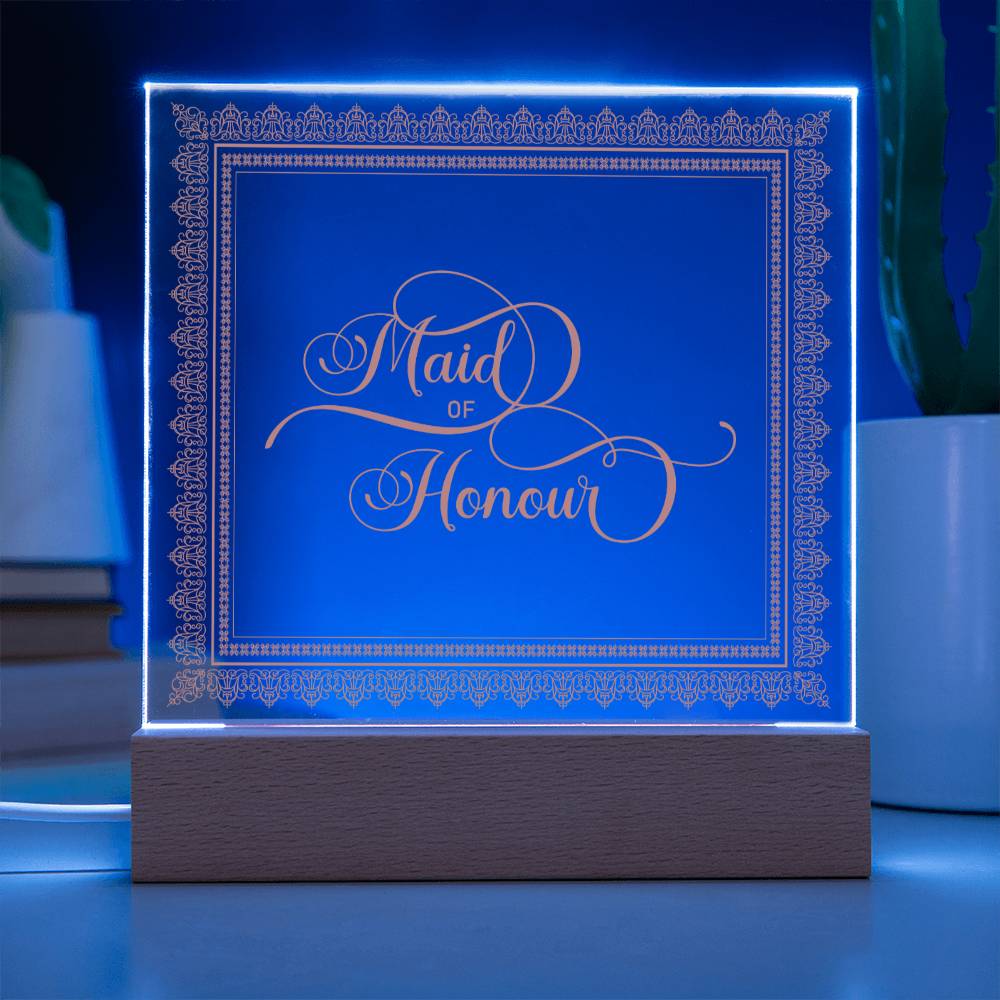 Maid of Honour (Rose) - Square Acrylic Plaque