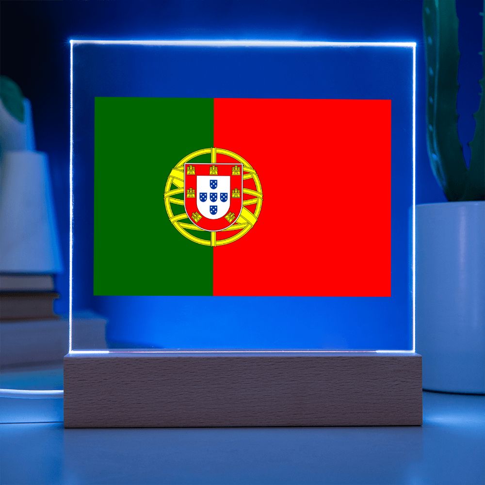 Portuguese Flag - Square Acrylic Plaque