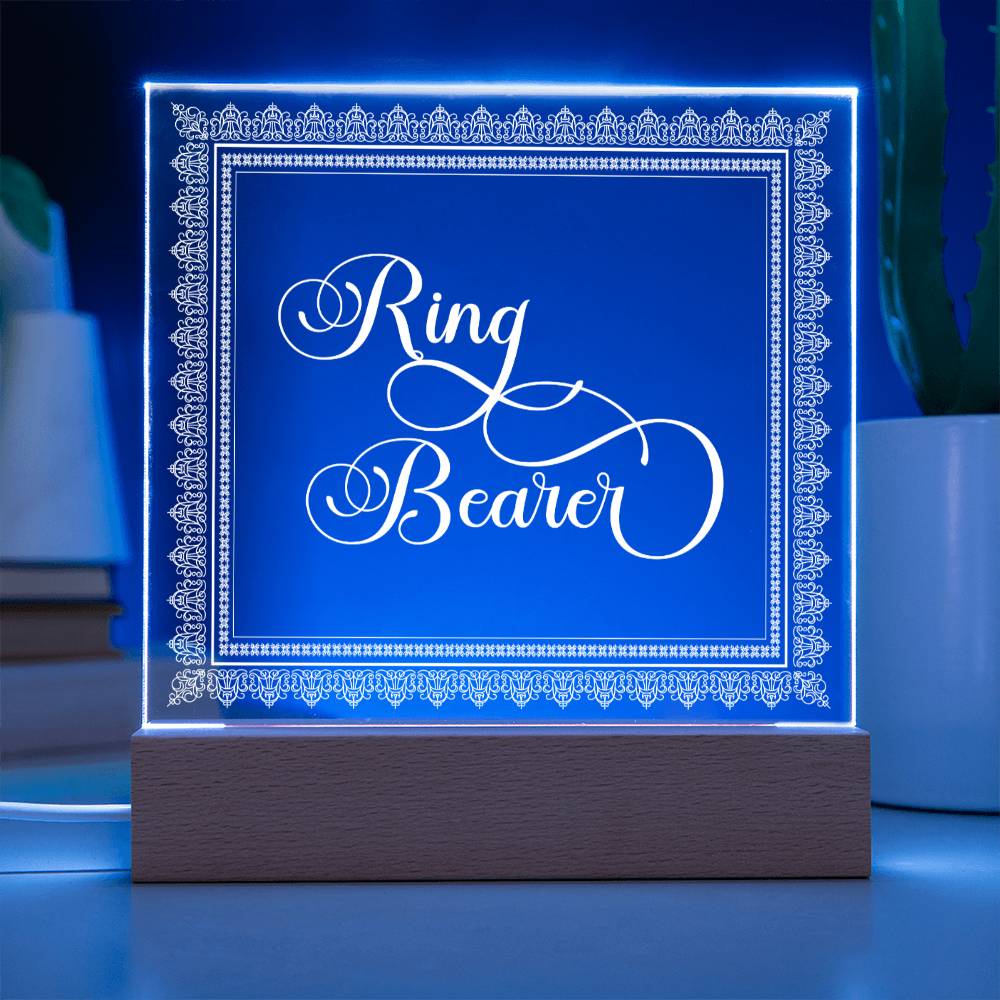 Ring Bearer (White) - Square Acrylic Plaque