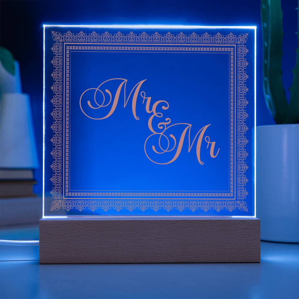 Mr & Mr (Rose) - Square Acrylic Plaque