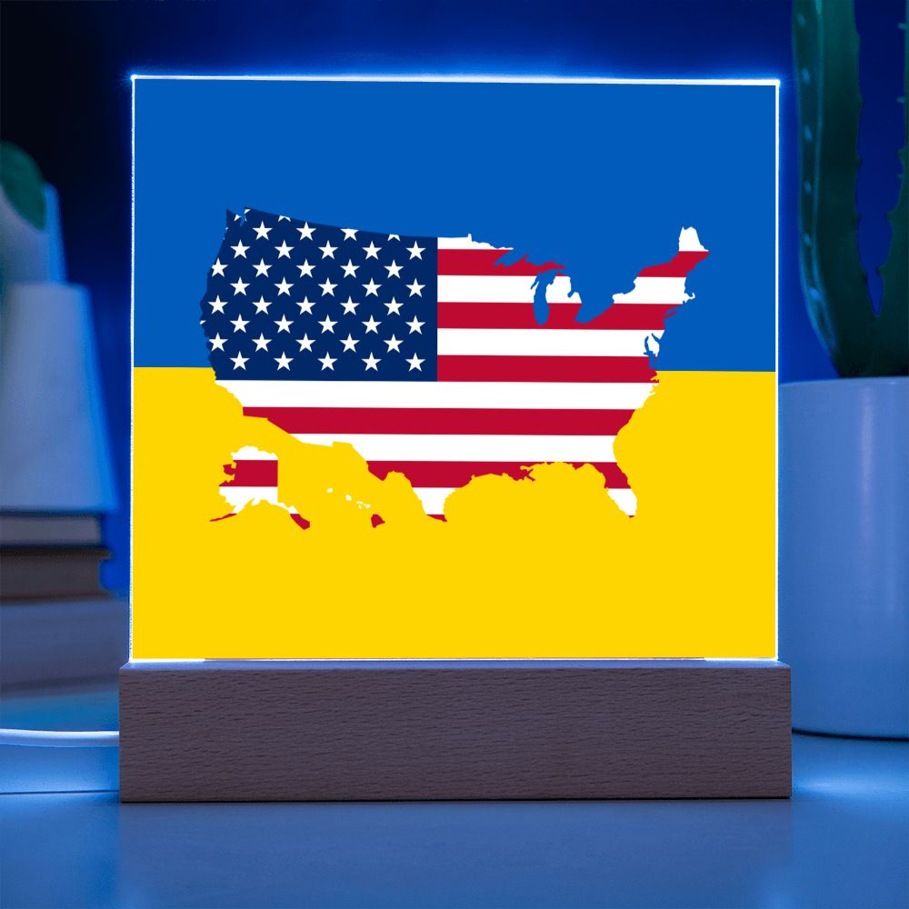 Ukrainian-American - Square Acrylic Plaque