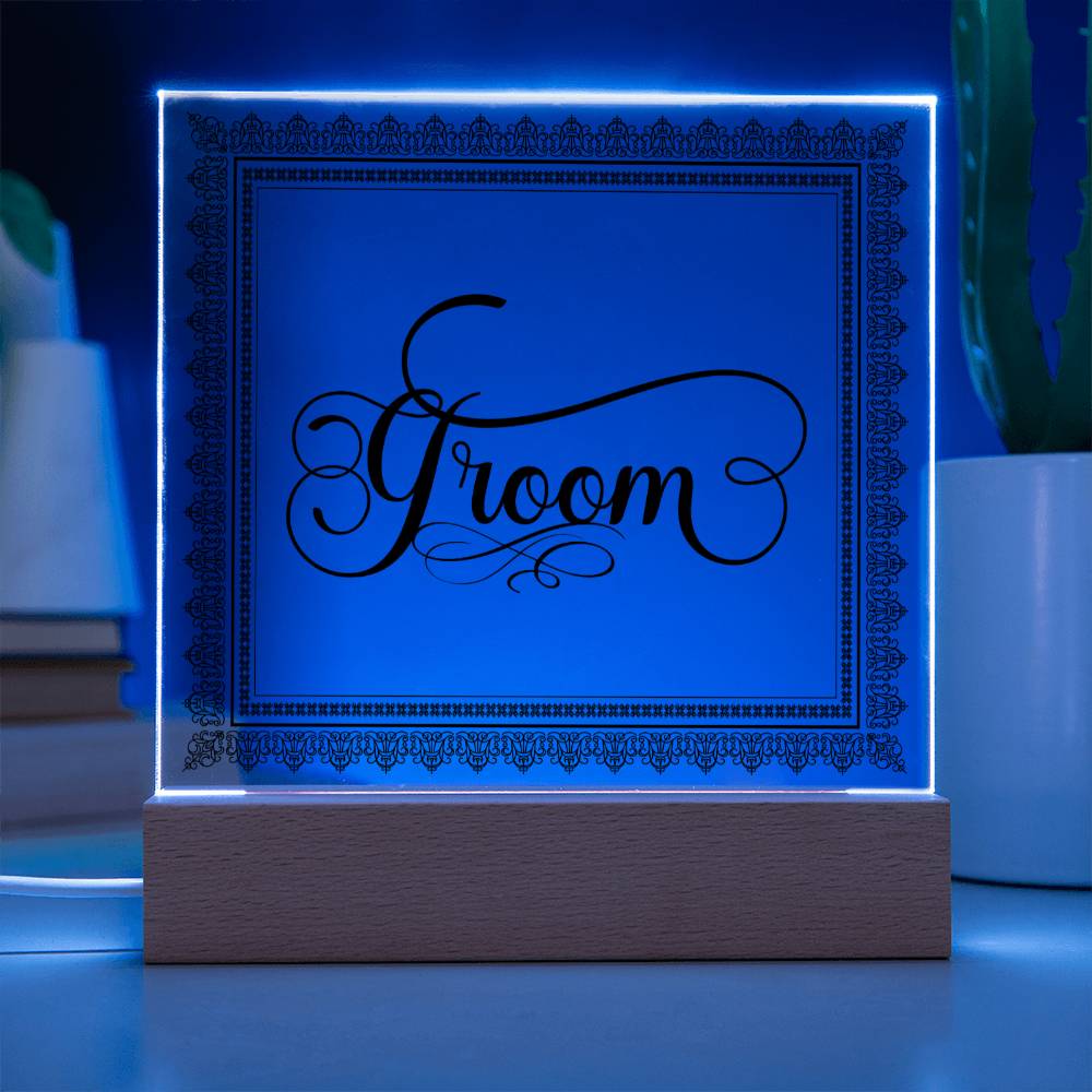 Groom (Black) - Square Acrylic Plaque