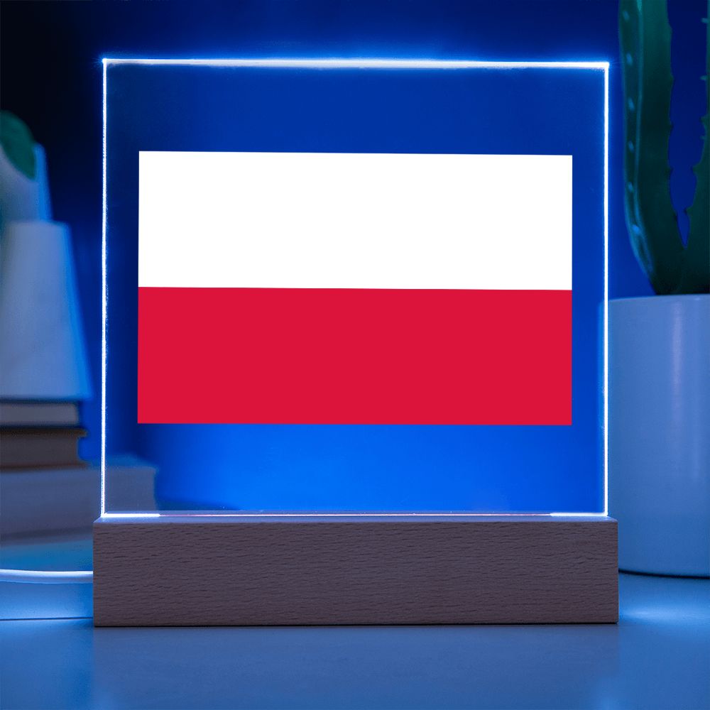 Polish Flag - Square Acrylic Plaque