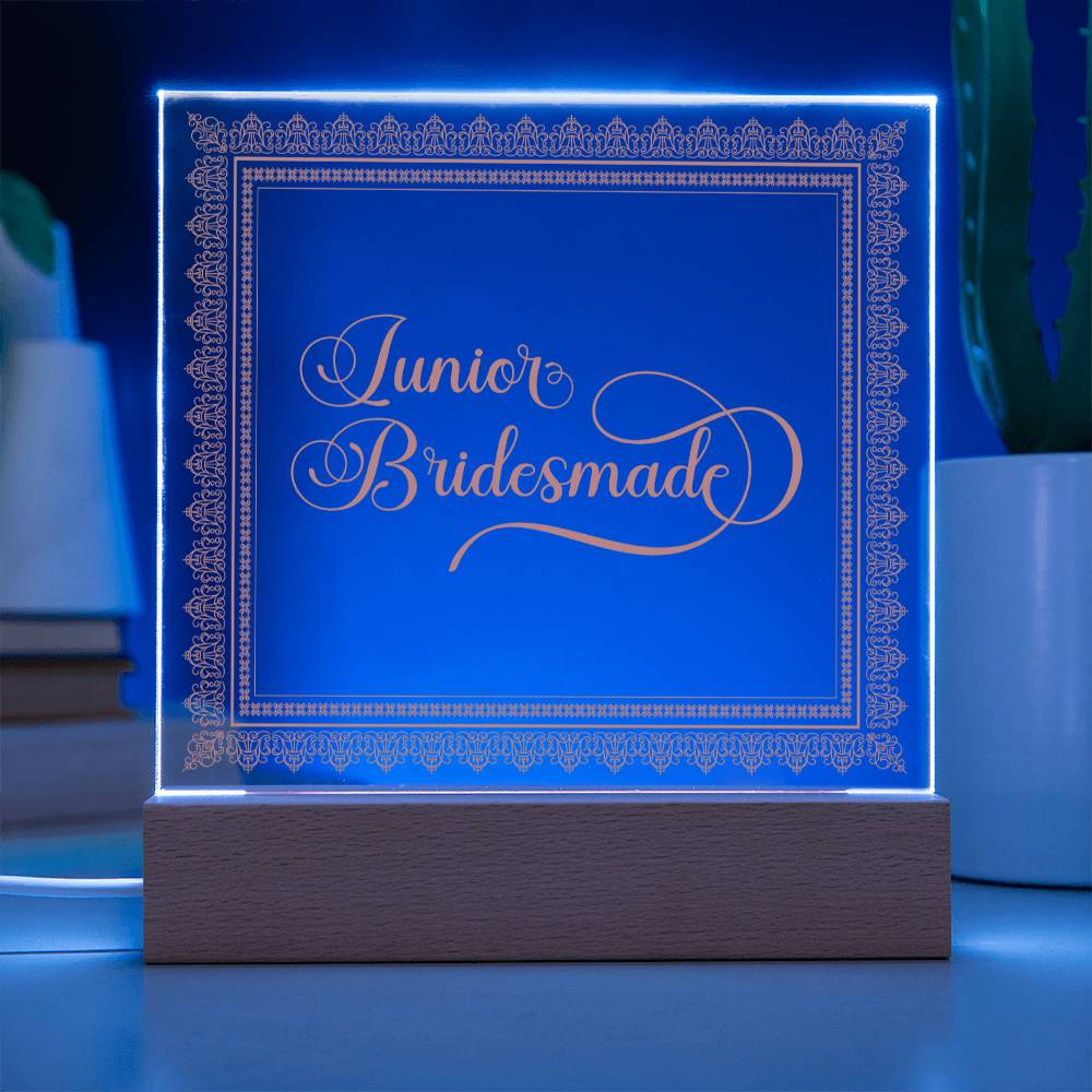 Junior Bridesmade (Rose) - Square Acrylic Plaque