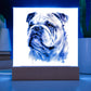 Bulldog (Watercolor) 02 - Square Acrylic Plaque