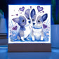 Cute Dogs In Love (Watercolor) 11 - Square Acrylic Plaque