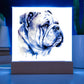 Bulldog (Watercolor) 05 - Square Acrylic Plaque