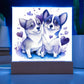 Cute Dogs In Love (Watercolor) 12 - Square Acrylic Plaque