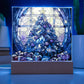 Christmas Stained Glass Design 023 - Square Acrylic Plaque