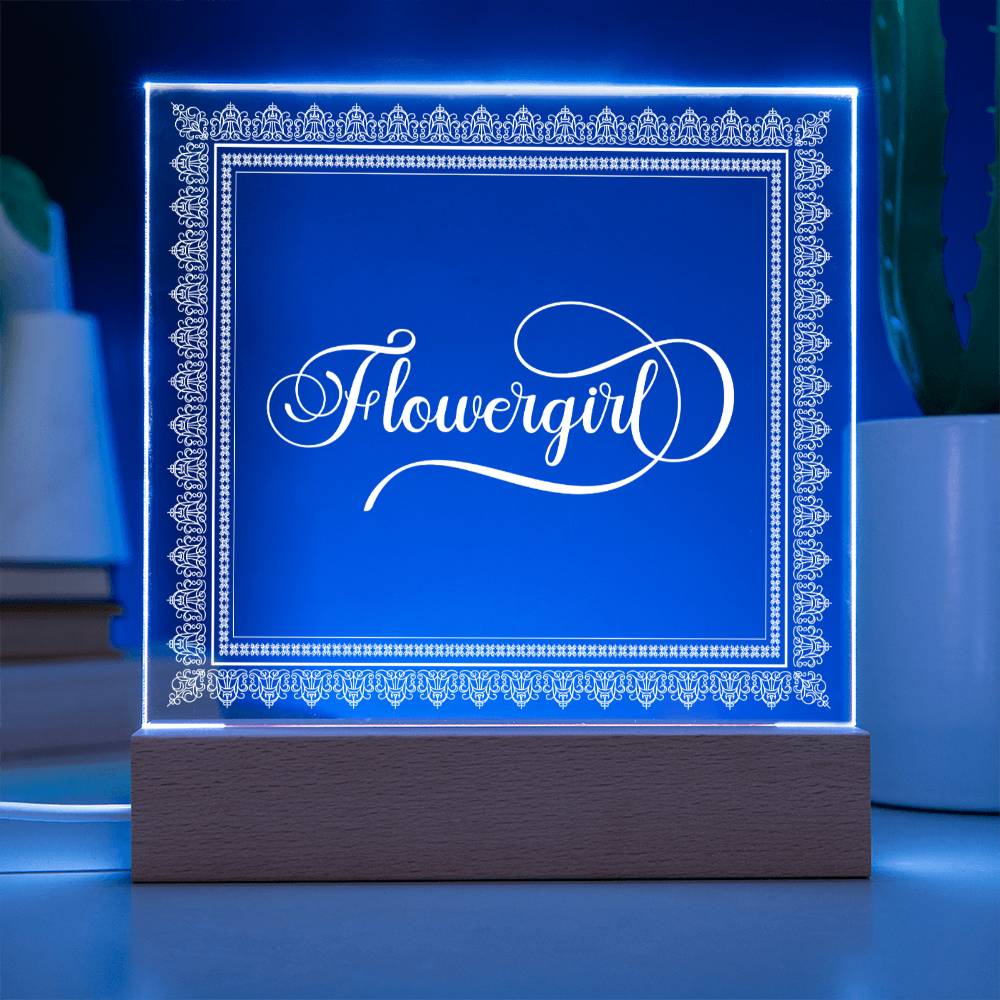 Flowergirl (White) - Square Acrylic Plaque