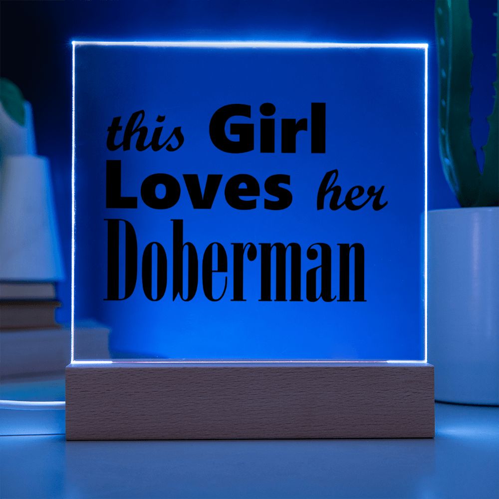 Doberman - Square Acrylic Plaque