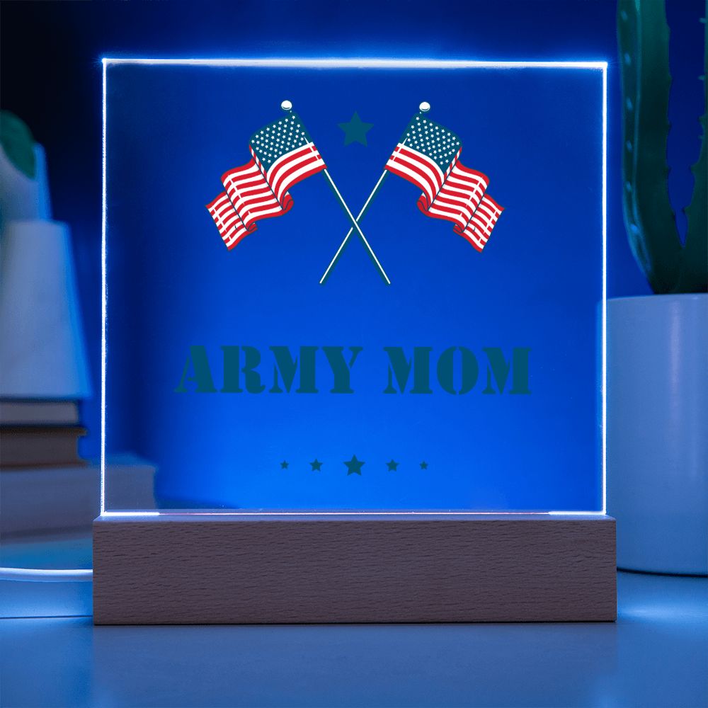 Army Mom - Square Acrylic Plaque