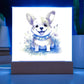 Corgi (Watercolor) 05 - Square Acrylic Plaque