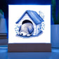 Dog Sleeping (Watercolor) 01 - Square Acrylic Plaque