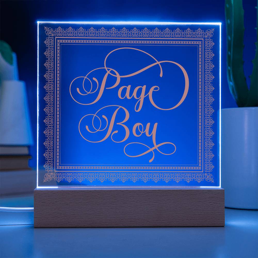 Page Boy (Rose) - Square Acrylic Plaque