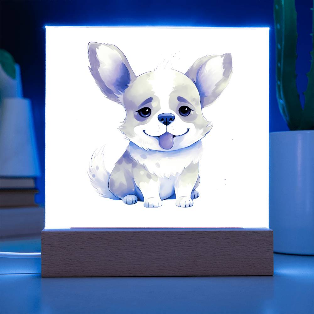 Corgi (Watercolor) 02 - Square Acrylic Plaque
