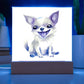 Chihuahua (Watercolor) 02 - Square Acrylic Plaque