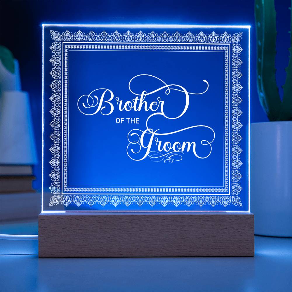 Brother of the Groom (White) - Square Acrylic Plaque