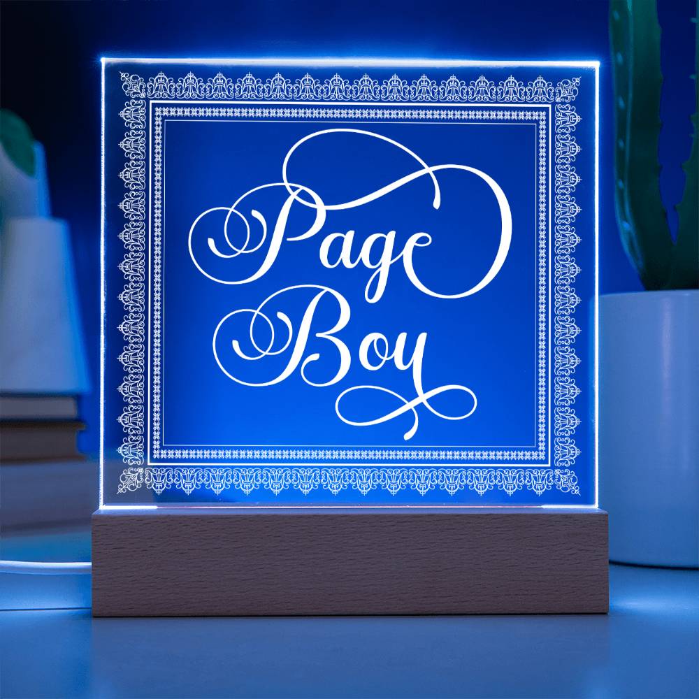 Page Boy (White) - Square Acrylic Plaque