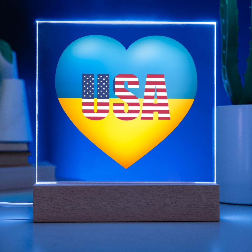 Ukrainian In The USA - Square Acrylic Plaque