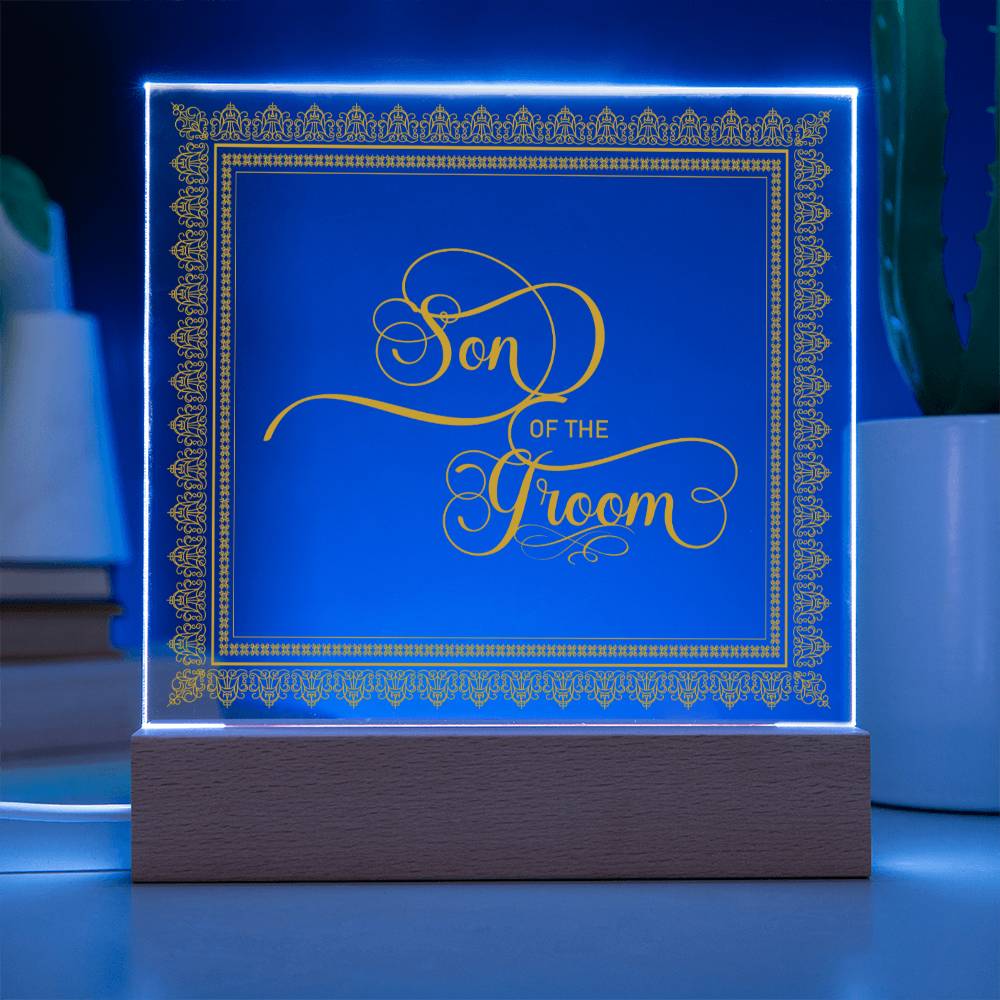 Son of the Groom (Gold) - Square Acrylic Plaque