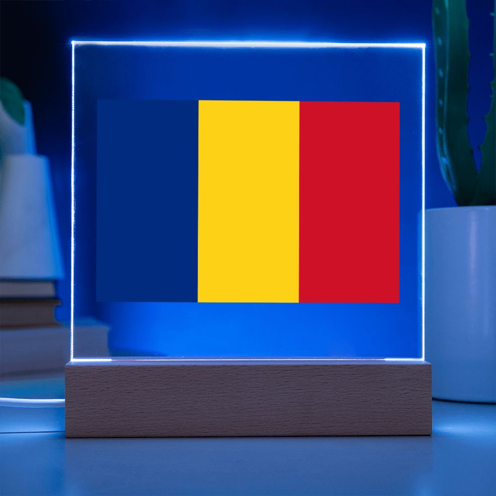 Romanian Flag - Square Acrylic Plaque