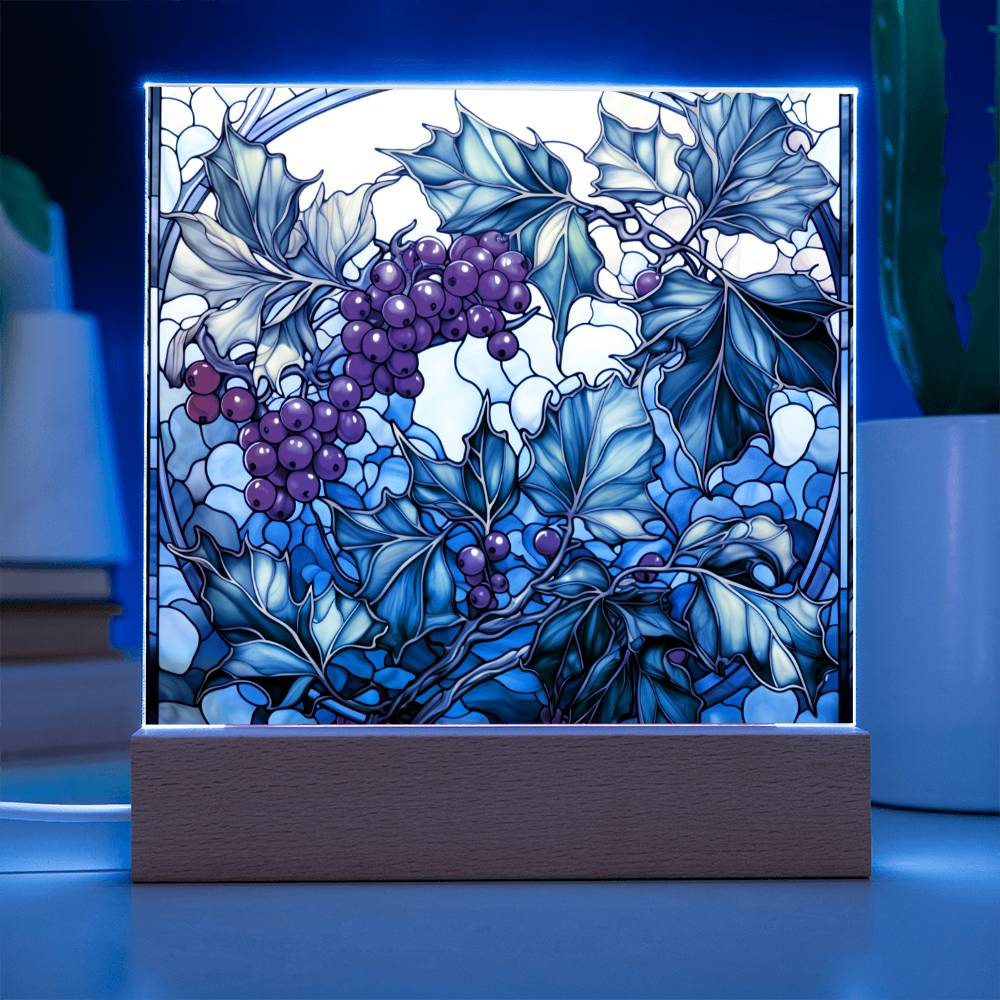 Christmas Stained Glass Design 032 - Square Acrylic Plaque