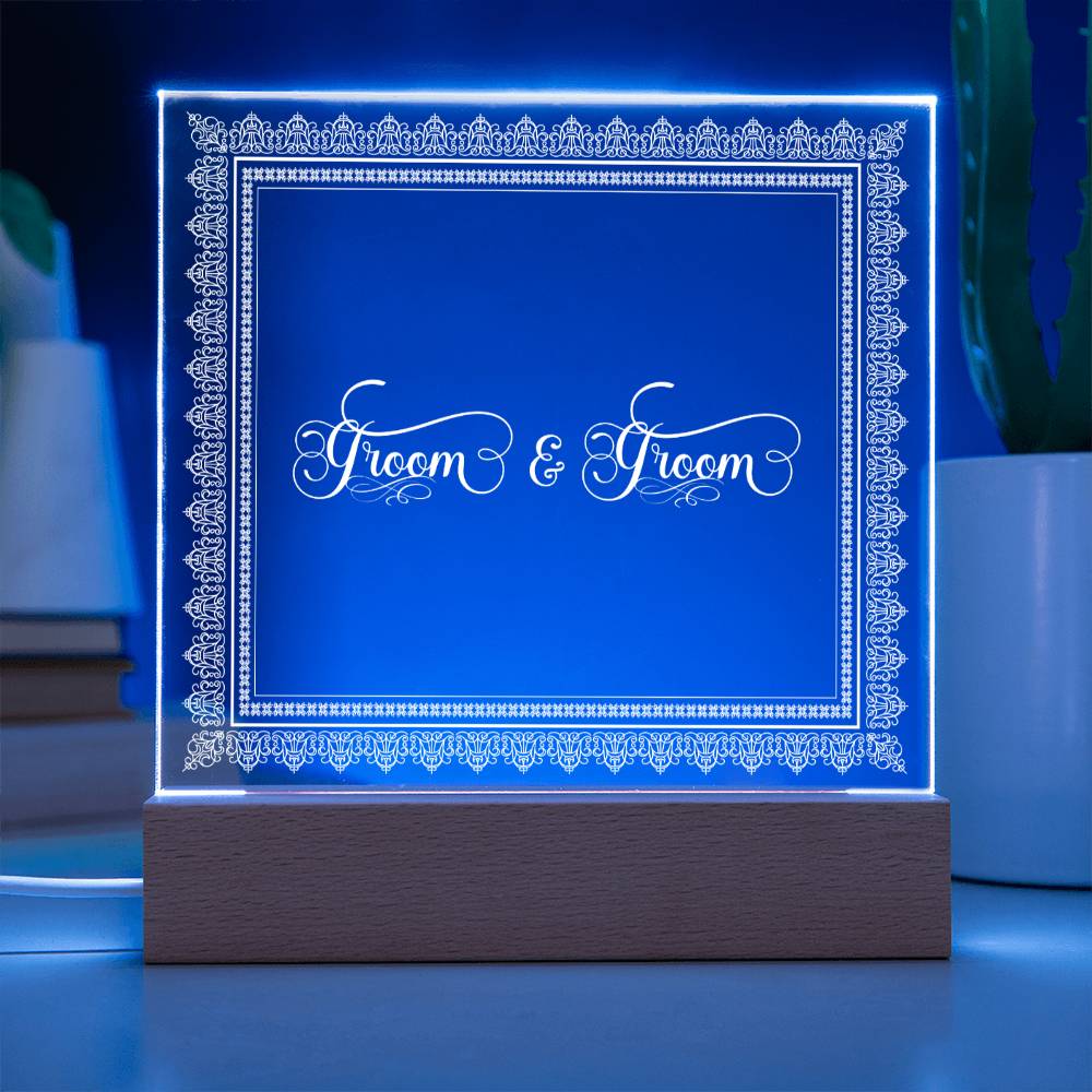 Groom & Groom (White) - Square Acrylic Plaque